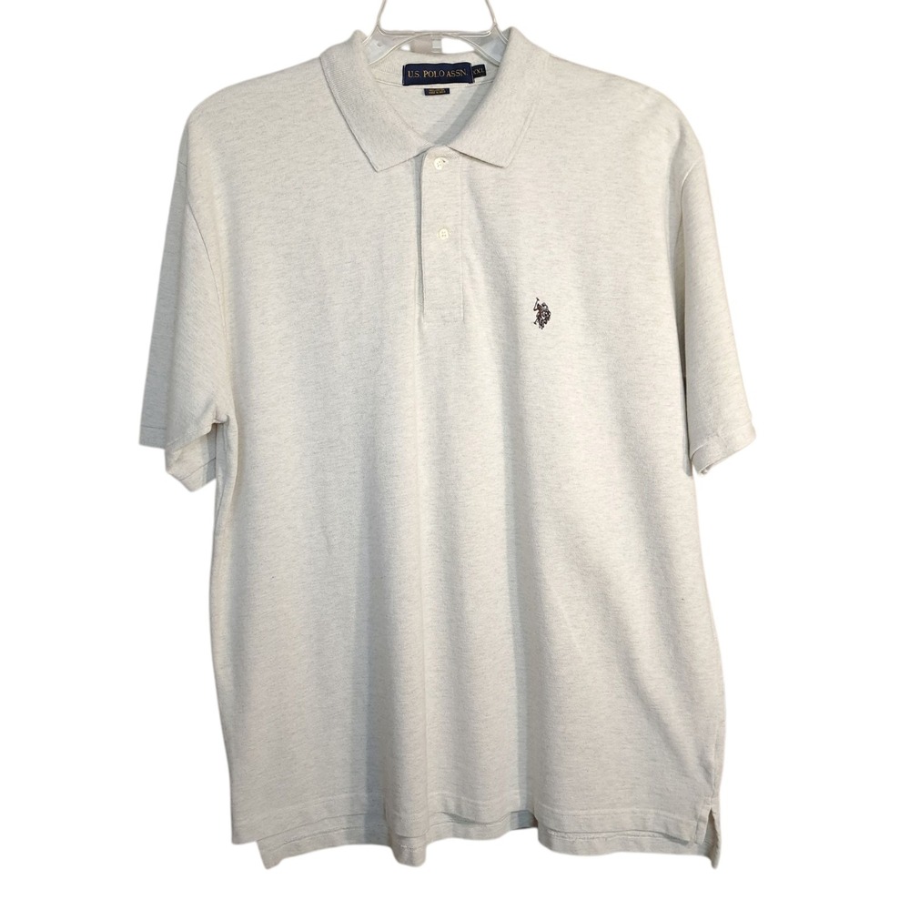 U.S. POLO ASSN Men's Polo Button Shirt XXL Gray 100% Cotton